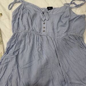 Torrid Blue and White Striped Top with Tie Detail Size 4